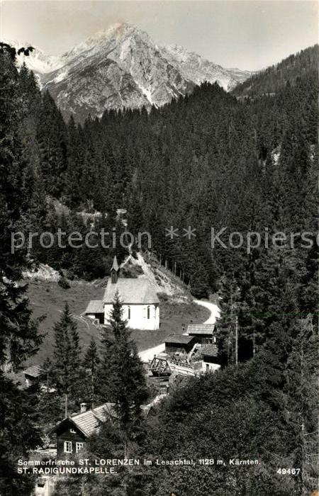 St Lorenzen Lesachtal St Radigundkapelle Sommerfrische Alpen