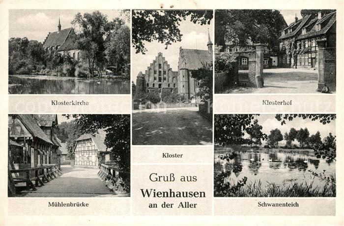 Wienhausen Klosterkirche Muehlenbruecke Kloster Klosterhof Schwanenteich