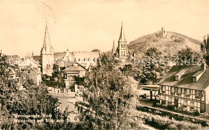 Wernigerode Harz Westerntor mit Blick zum Schloss