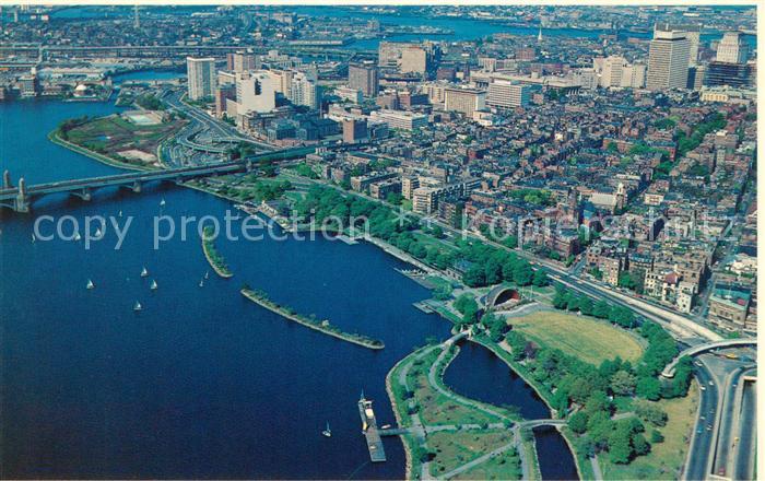 Cambridge Massachusetts Charles River Basin Storrow Drive Longfellow Bridge aeri