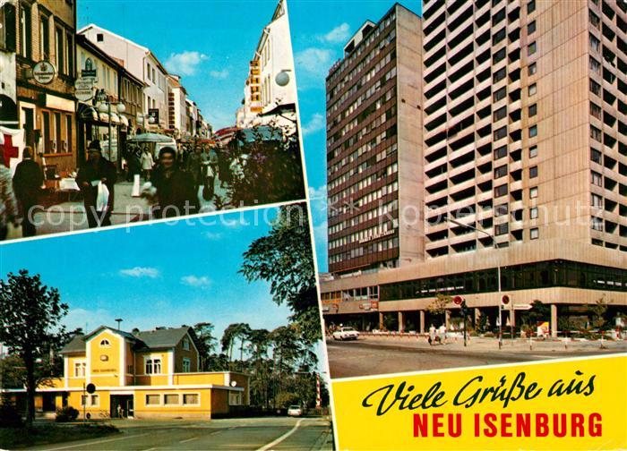 Neu-Isenburg Fussgaengerzone Innenstadt Hochhaus