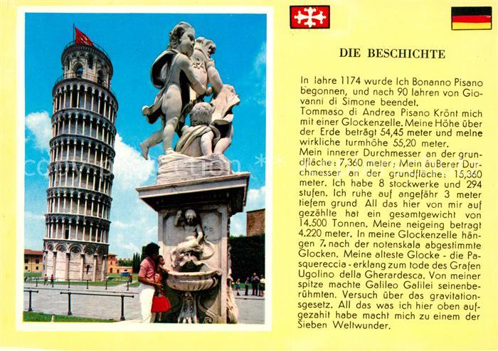 Pisa Schiefer Turm Brunnen Skulptur Geschichte
