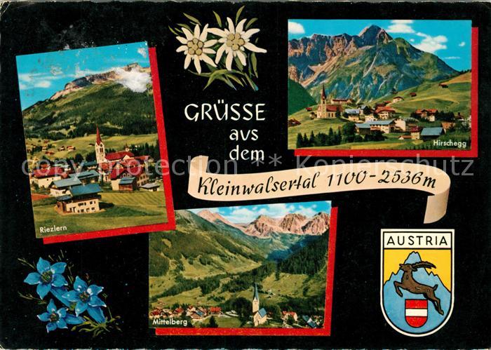 Kleinwalsertal Panorama Riezlern Hirschegg Mittelberg Alpen Wappen Enzian