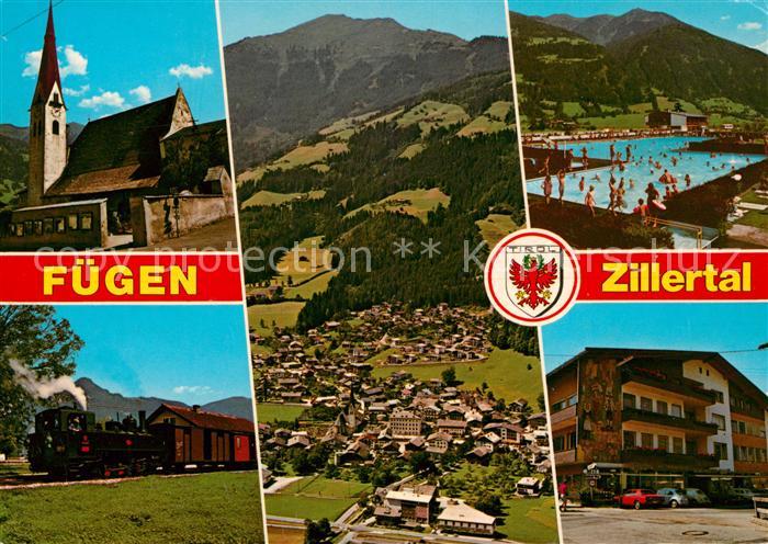 Fuegen Teilansichten Kurort Wintersportplatz Kirche Freibad Zillertalbahn Gemein