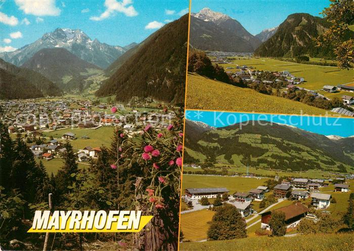 Mayrhofen Zillertal Gesamtansicht mit Alpenpanorama Zillertaler Alpen