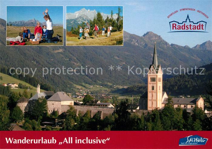 Radstadt Ortsansicht mit Kirche Alpenblick Wandern