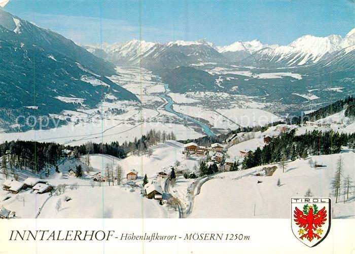 Moesern Winterpanorama mit Telfs Mieminger Plateau Lechtaler Alpen Fliegeraufnah