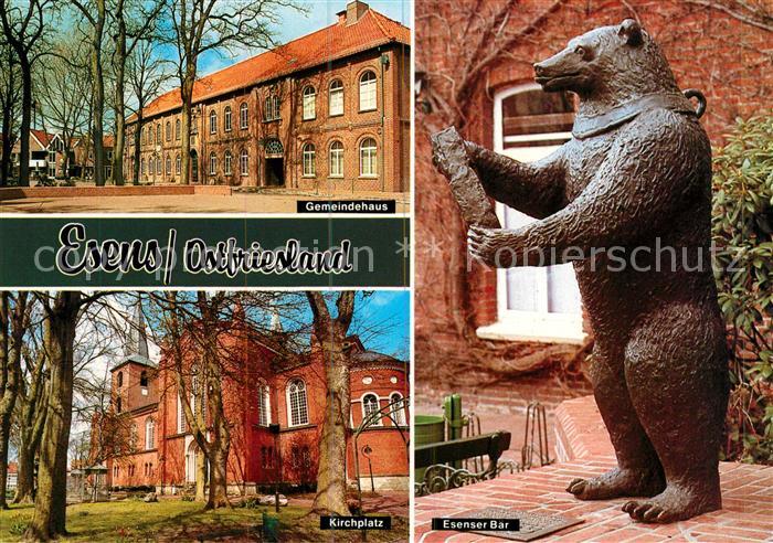 Esens Gemeindehaus Kirchplatz Esenser Baer Skulptur