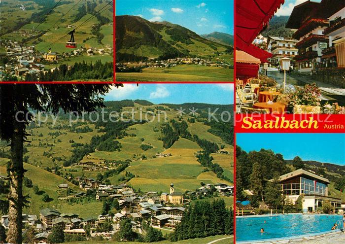 Saalbach-Hinterglemm Seilbahn Panorama Dorfmotiv Schwimmbad