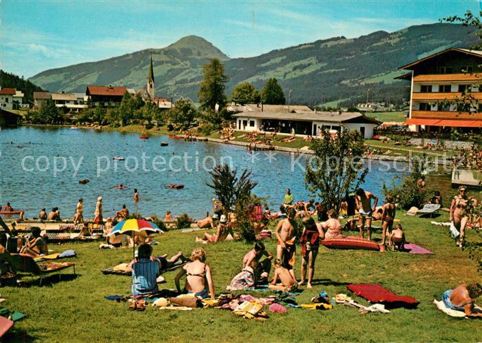 Kirchberg Tirol Badesee mit Hoher Salve