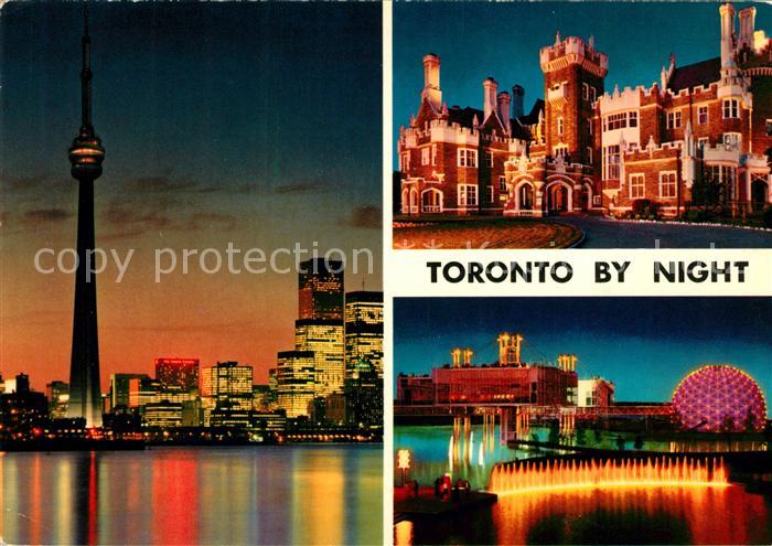 Toronto Canada bei Nacht CN Tower Casa Loma Ontario Place