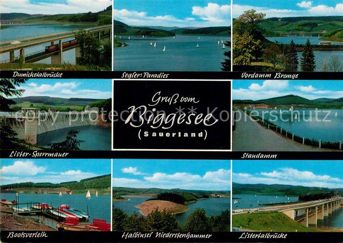 Biggesee Dumicketalbruecke Seglerparadies Vordamm Bremge Lister Sperrmauer Staud