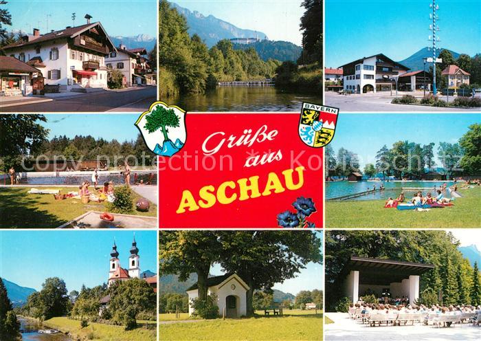 Aschau Chiemgau Ortsmotive Schwimmbad Kirche Kapelle Kurkonzert