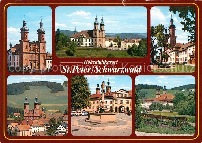 St Peter Schwarzwald Kirche Teilansichten Markt Brunnen