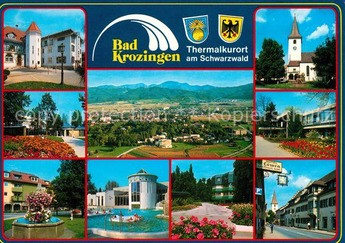 Bad Krozingen Kuranlagen Panorama Kirche Brunnen Schwimmbad