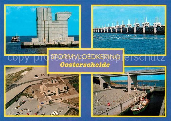 Zeeland Niederlande Stormvloedkering Oosterschelde Pijler voor pijlerdam met aut