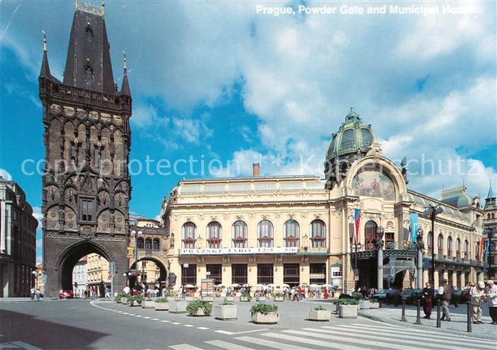Praha Prahy Prague Pulverturm und Gemeindehaus