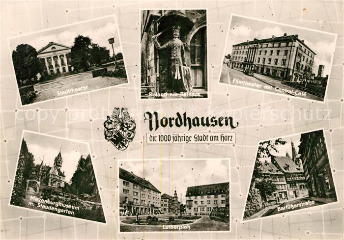 Nordhausen Thueringen Stadttheater Roland am Rathaus Filmtheater Central Cafe Me