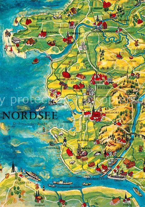 Nordsee Region Dithmarscher Bucht Gebietskarte