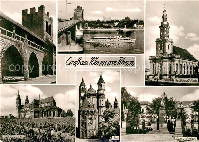 Worms Rhein Stadtmauer Dreifaltigkeitskirche Liebfrauenkirche Dom Lutherdenkmal