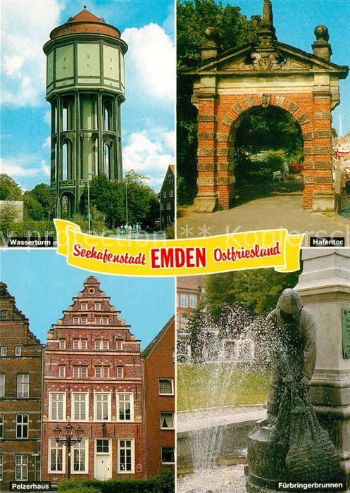 Emden Ostfriesland Wasserturm Hafentor Pelzerhaus Fuerbringerbrunnen