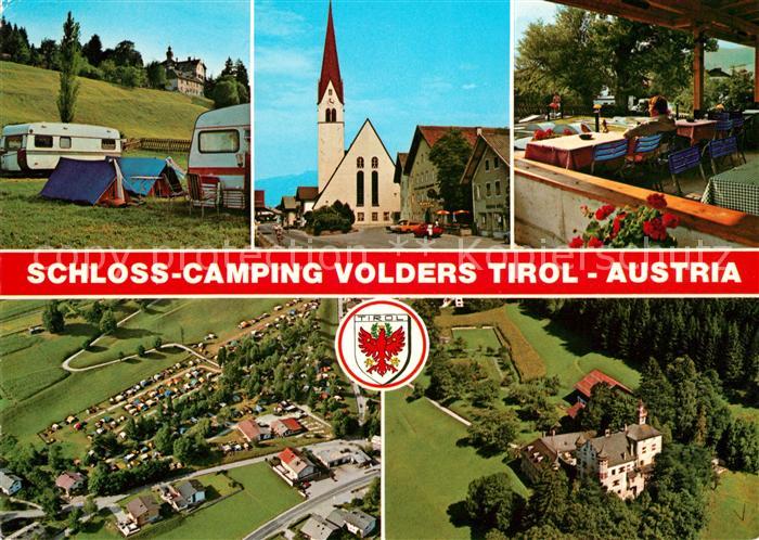 Volders Schloss Camping Kirche Restaurant Fliegeraufnahme