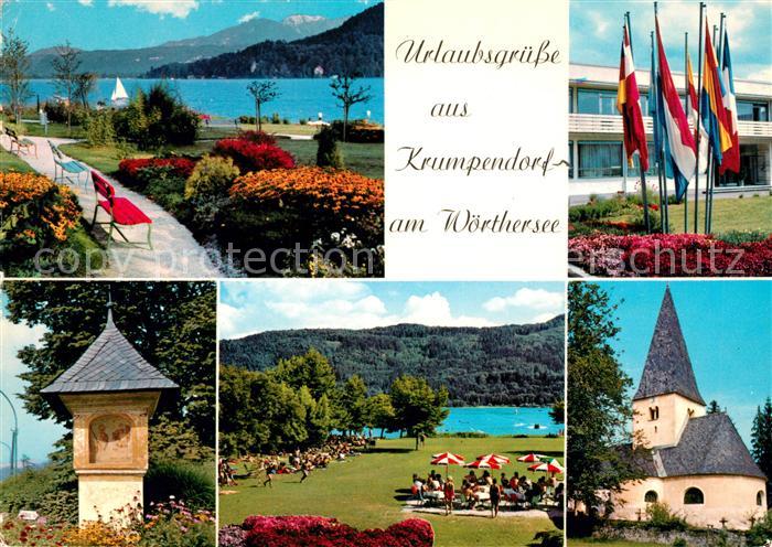 Krumpendorf Woerthersee Kurpark Kurhaus Bildstock Strandbad Kirche in Pirk