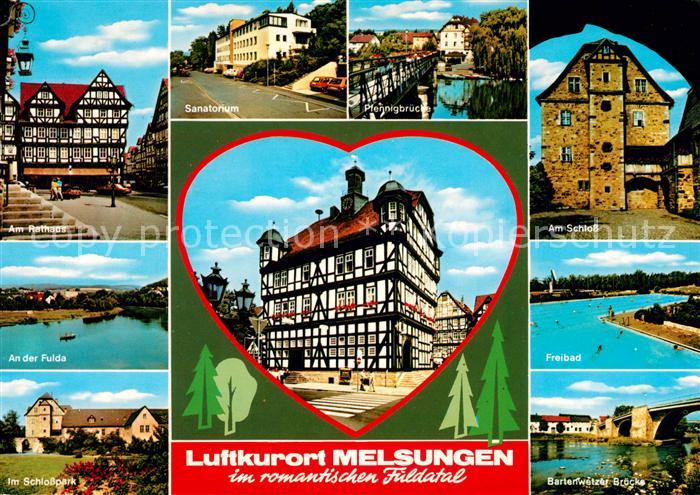 Melsungen Fulda Am Rathaus Sanatorium Pfennigbruecke Schloss Fulda Freibad Im Sc
