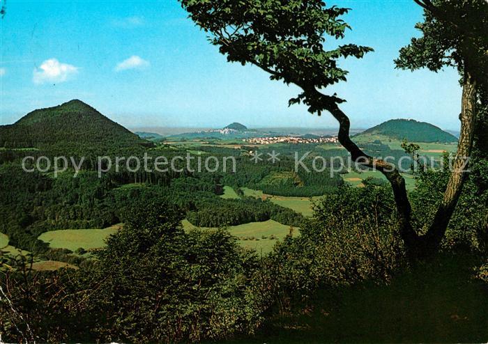 Schwaebisch Gmuend Blick vom Hornberg auf die 3 Kaiserberge Stuifen Hohenstaufen