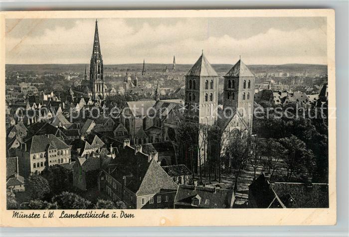 Muenster Westfalen Lambertikirche und Dom