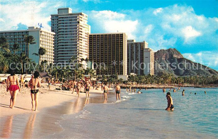 Waikiki Beach Hotels Mountains Diamond Head