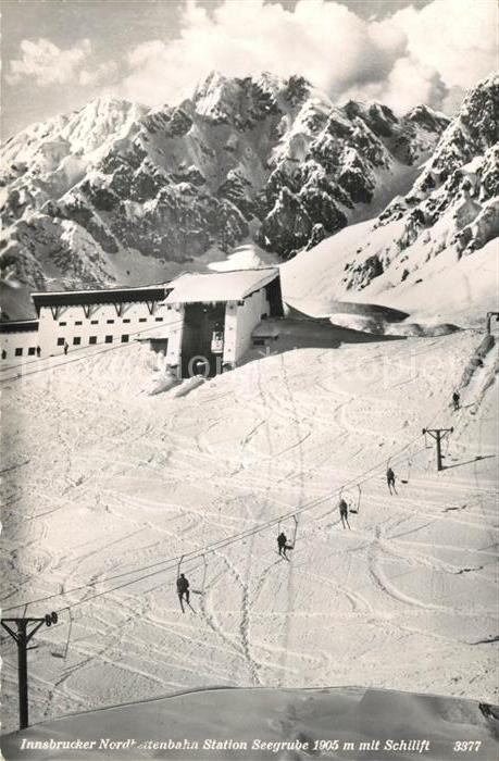 Innsbruck Nordkettenbahn Station Seegrube mit Schilift Wintersportplatz Alpen