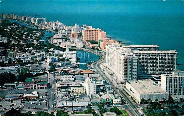 Miami Beach Aerial view looking North along Collins Avenue