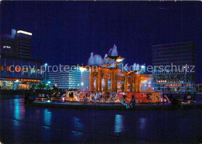 BERLIN CITY Alexanderplatz bei Nacht Hauptstadt der DDR