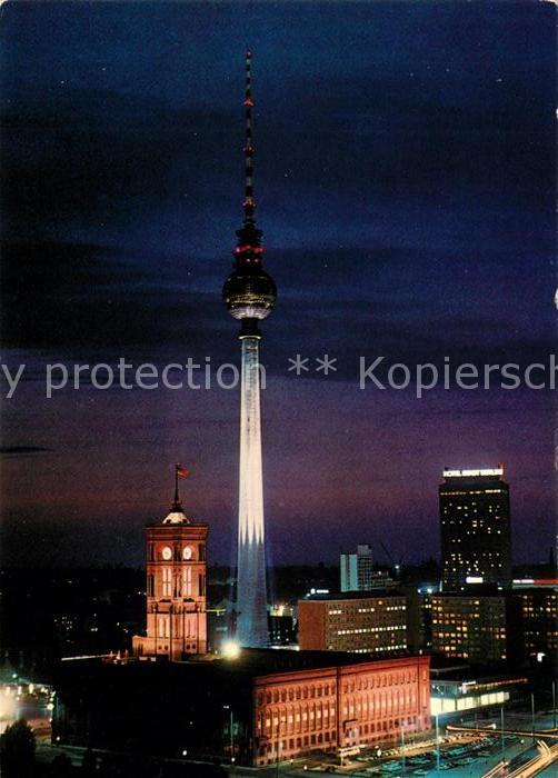 BERLIN CITY Fernsehturm Nachtaufnahme Hauptstadt der DDR