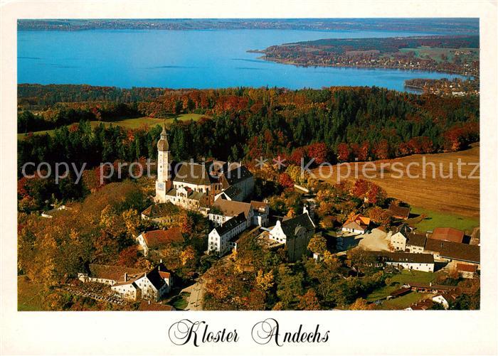 Andechs Kloster mit Blick auf Ammersee Fliegeraufnahme