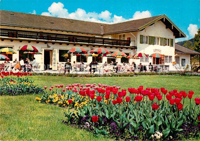 Ruhpolding Kurhaus Blumenbeet Tulpen