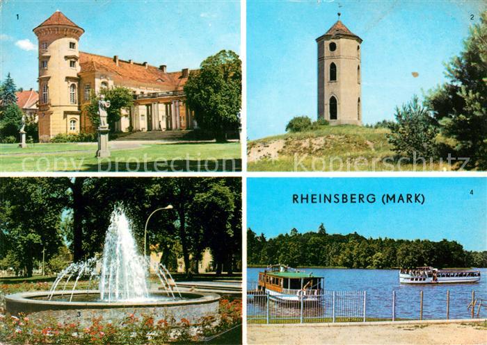 Rheinsberg Schloss jetzt Sanatorium Leuchtturm Springbrunnen Rheinsberger See Au