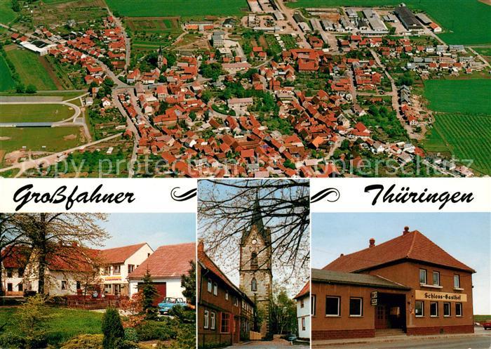 Grossfahner Teilansichten mit Kirche Schloss Gasthof Fliegeraufnahme