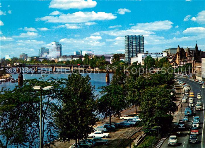 Frankfurt Main Mainufer mit Hotel Interkontinental