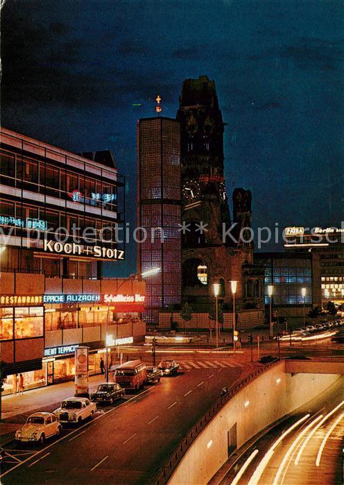 BERLIN  CITY Kaiser Wilhelm Gedaechtniskirche Nachtaufnahme