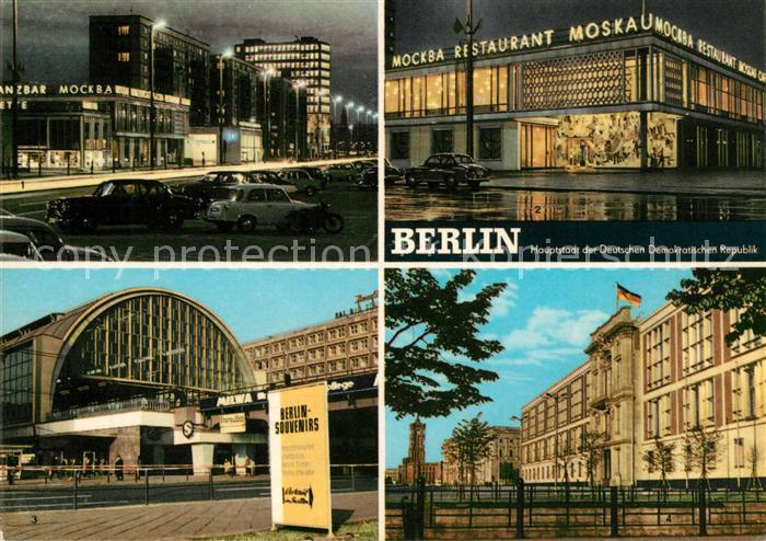 BERLIN  CITY Karl Marx Allee Restaurant Moskau Bahnhof Alexanderplatz Sitz des S