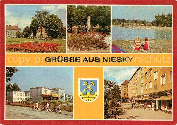 Niesky Zinzendorfplatz Denkmal Naherholung Badestrand Kinderkrippe Strasse der B