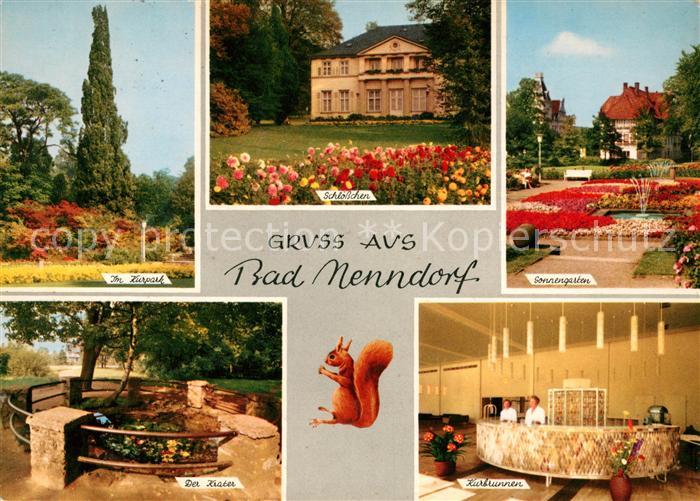 Bad Nenndorf Kurpark Schloesschen Sonnengarten Krater Kurbrunnen Eichhoernchen