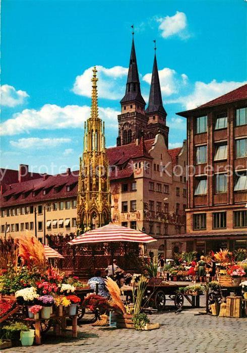 Nuernberg Schoener Brunnen Marktplatz