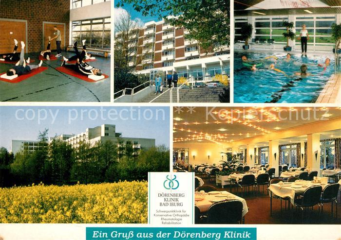 Bad Iburg Doerenberg Klinik Therapieschwimmbad Sporthalle Gymnastik Speisesaal