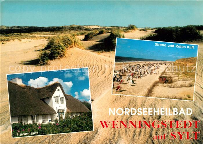 Wenningstedt Sylt Duenen Strand Rotes Kliff Friesenhaus Nordseeinsel