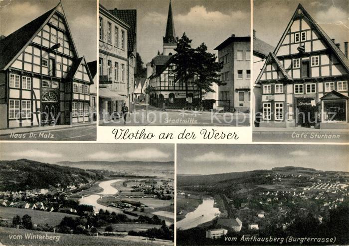 Vlotho Haus Dr Malz Stadtmitte Cafe Sturhann Panorama Blick vom Winterberg Amtha