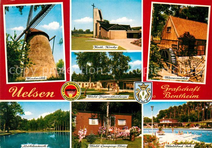 Uelsen Windmuehle Kirche Waldjugendherberge Wassermuehle Muehlenteich Campingpla