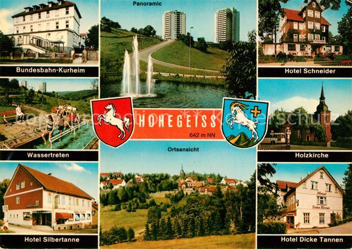 Hohegeiss Harz Bundesbahn Kurheim Panoramic Hotels Wassertreten Holzkirche Ortsa